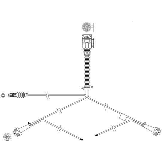 ASPÖCK Versorgungskabel,13-pol.Stecker, 2x5-pol. Baj. 8100 mm, 2 x DC - 58-2063-027