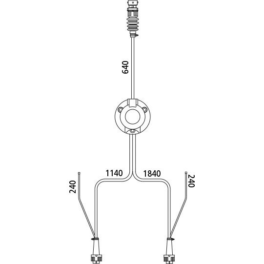 ASPÖCK Verteilerleitung,12V,8-pol.Baj.,Steckd.,2x5pol.Baj.DC-Abg.,OEM - 58-1663-007